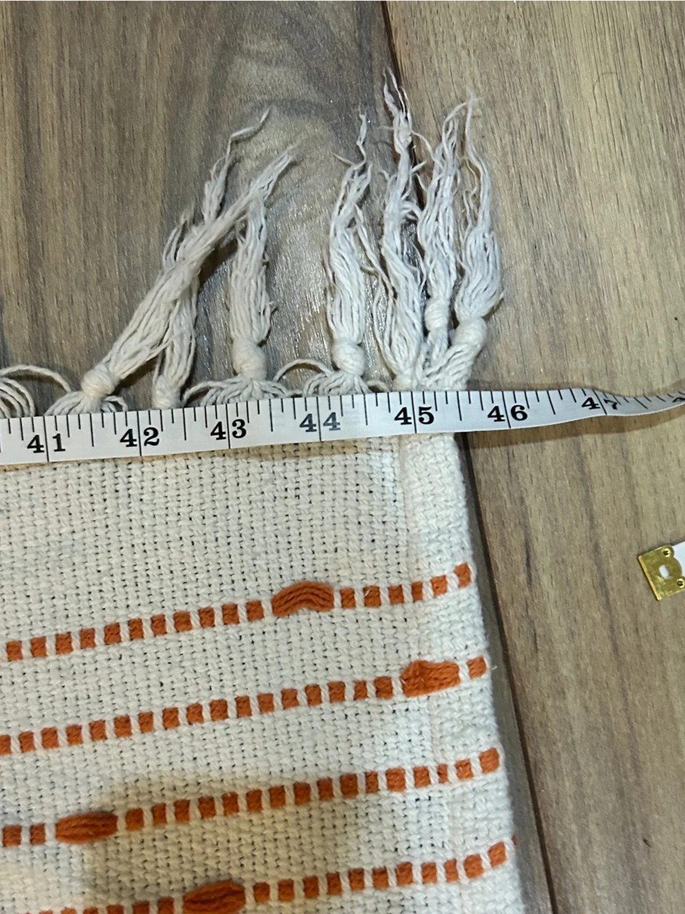 Cotton Hand Woven XL party towel Throw in Rust Dot Stripe